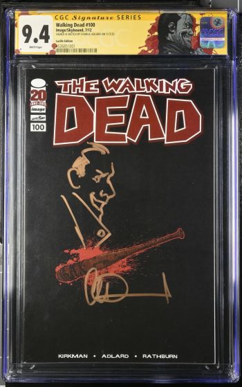 Image of Walking Dead #100 Lucille Edition CGC 9.4 Signed & Sketched by Charlie Adlard