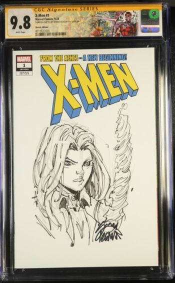 Image of X-Men #1 CGC 9.8 Psylocke Sketched & Signed by Ryan Stegman