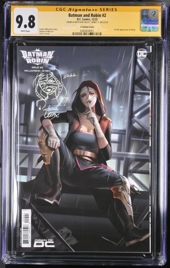 Image of Batman and Robin #2 CGC 9.8 Signed & Sketched by Leirix
