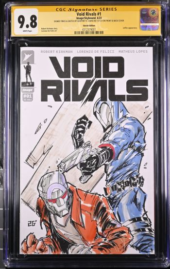 Image of Void Rivals #1 CGC 9.8 Signed Twice & Sketched by Geoffrey K. Gwin