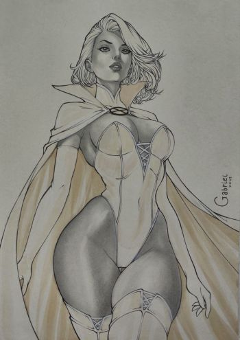 Image of Emma Frost Sketch by Gabriel, 9"X 12"