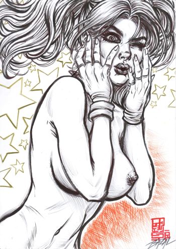 Image of Harley Quinn - CRAZY LOOKS BETTER / Bazal. 8,3x11,7 in. 