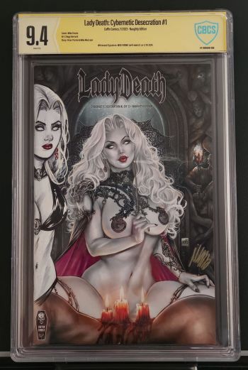 Image of Lady Death: Cybernetic Desecration #1 CBCS 9.4 Signed and Sketch by Mike Krome