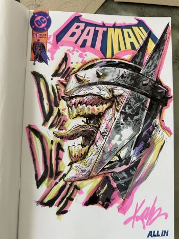 Image of Man Who Laughs Batman Sketch Cover by Ken Lashley