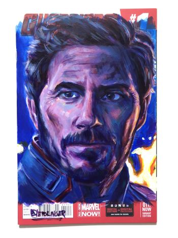 Image of Star-Lord Hand Painted Guardians of the Galaxy Sketch Cover