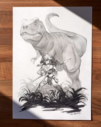 Image of Rogue in Savage Land ! (and a T-Rex)