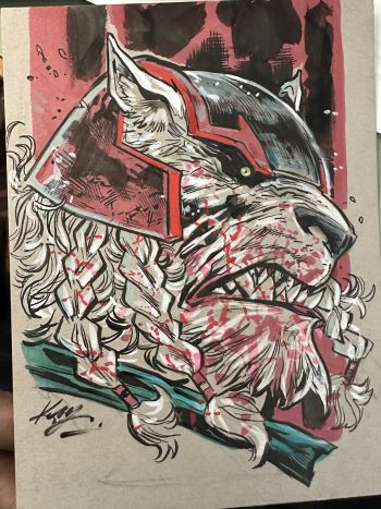 Image of Battle Beast Drawing by Ken Lashley