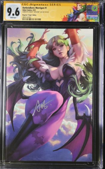 Image of CGC 9.6 Darkstalkers: Morrigan #1 signed in silver by Artgerm