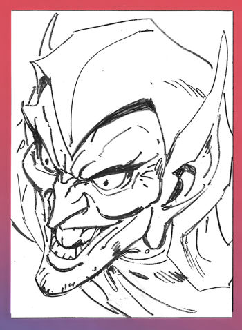 Image of The Green Goblin Original Sketch Card