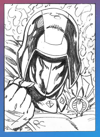 Image of The Cobra Commander Original Sketch Card