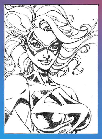 Image of Ms. Marvel Original Pencil Sketch Card
