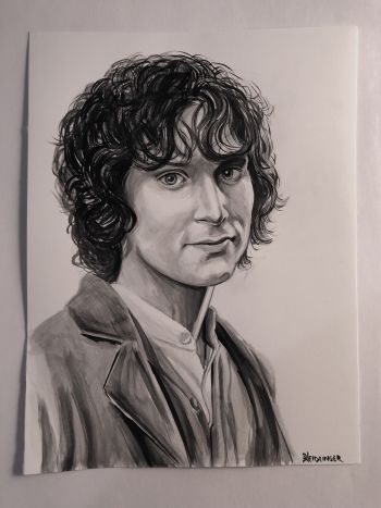 Image of Frodo Ink Wash Illustration