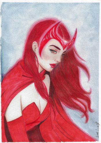 Image of Scarlet Witch Original Art by Lina Lima