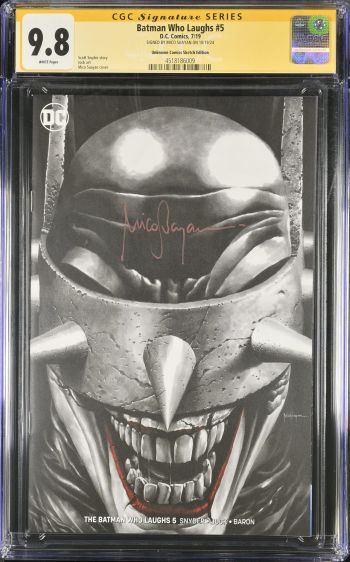 Image of Batman Who Laughs #5 | Unknown Comics Sketch Edition | CGC 9.8 | Signature Series