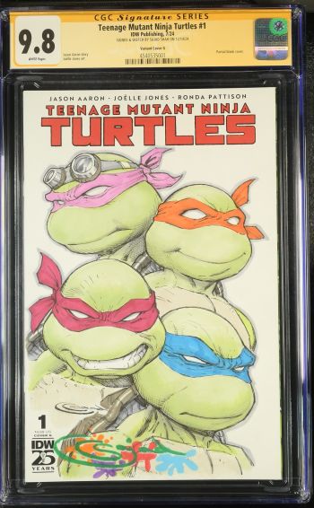 Image of Teenage Mutant Ninja Turtles #1 | Variant Cover G | CGC 9.8 | Signature Series