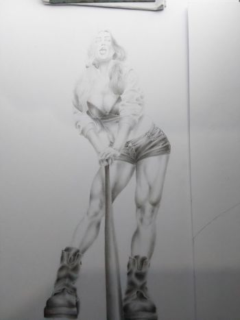 Image of Harley Quinn Pencil Illustration