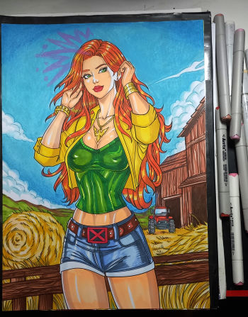 Image of Jean Grey as a Farmer by Tiago Herman