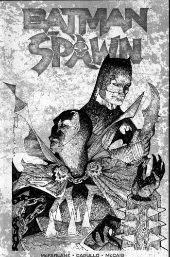 Image of Batman/Spawn blank comic book cover sketch