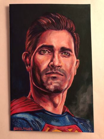 Image of Tyler Hoechlin Superman Hand Painted Sketch Cover