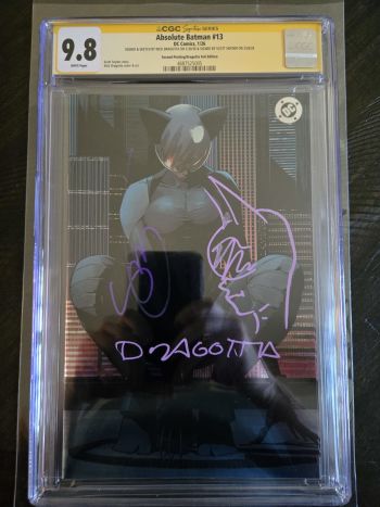 Image of Absolute Batman #13 CGC 9.8 Signed by Scott Snyder and Absolute Catwoman Remarqued & Signed by Nick Dragotta