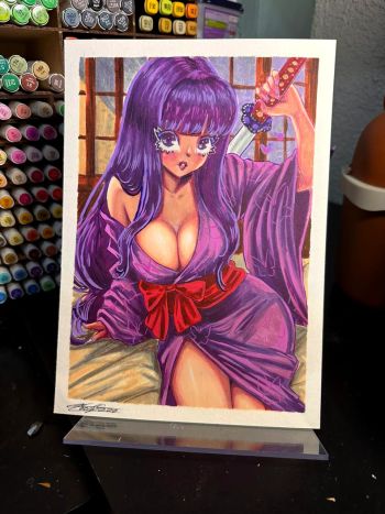 Image of 7"10 Psylocke in a Robe by Lu Cardoso