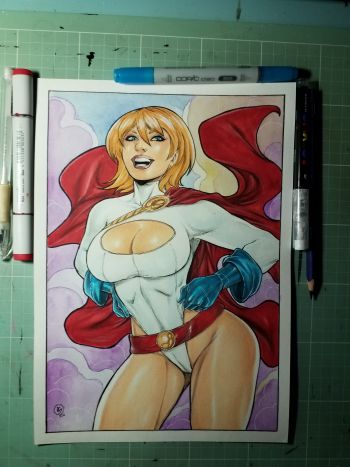 Image of Power Girl Pin Up "9x12" A4
