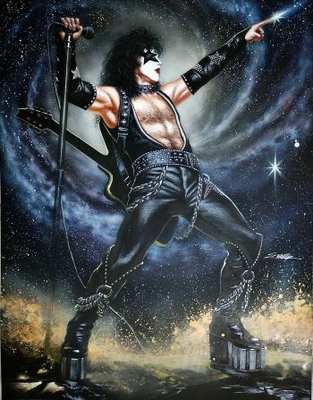 Image of Kiss  - Starchild - Paul Stanley - OA connecting 2x Black paper 11x17 Pages 