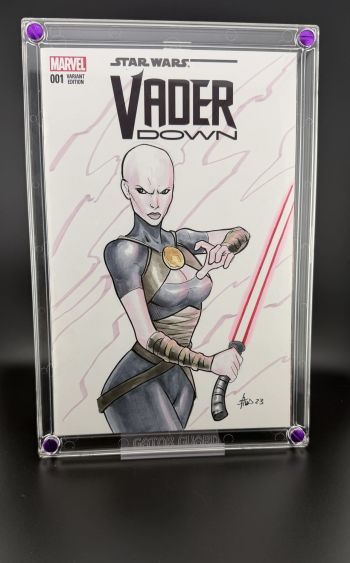 Image of Asajj Ventress by Gus Mauk on Vader Down #1 Sketch Cover