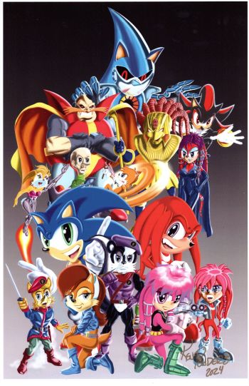 Image of SONIC THE HEDGEHOG UNIVERSE COLOR PRINT SIGNED KEN PENDERS