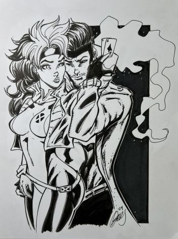 Image of Gambit and Rogue by The Fango Master