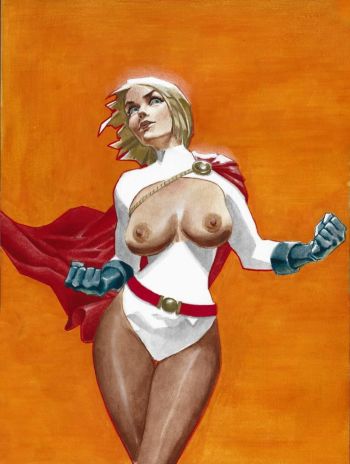 Image of power girl watercolors
