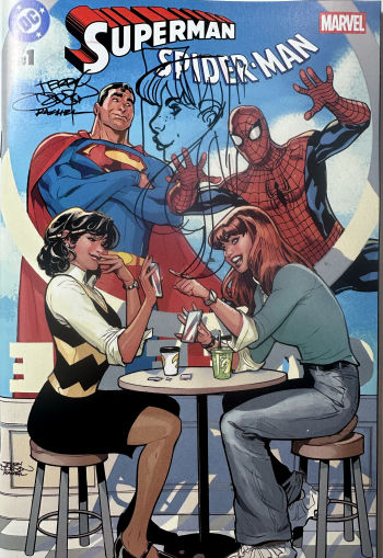 Image of Mary Jane Sketch on my Superman Spider-Man #1 Cover