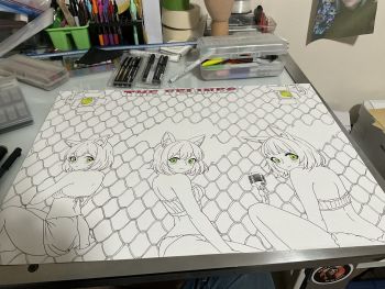 Image of Original Art work of The Felines. A Kittens K Pop Group Artwork
