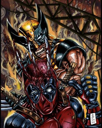 Image of Wolverine vs. Deadpool Original Art