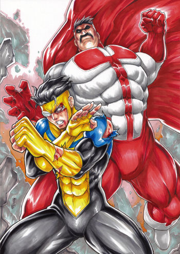 Image of Invincible and Omni-Man Pin Up