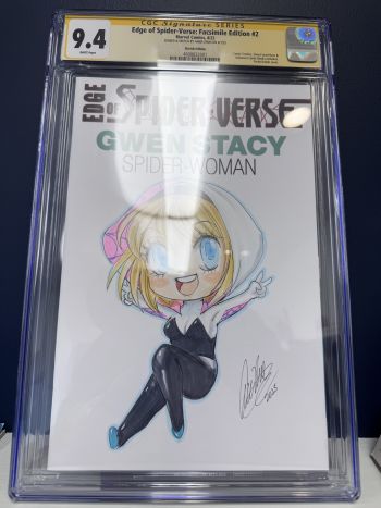 Image of Edge of Spider-Verse Facsimile Edition #2 CGC 9.4 Sketched and Signed by Anna Zhou