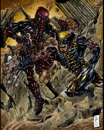 Image of Deadpool vs. Wolverine Original Art