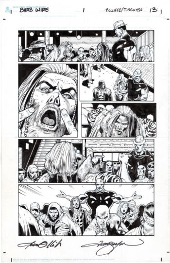 Image of BARB WIRE ORIGINAL PUBLISHED ART SIGNED PAT OLLIFFE & TOM NGUYEN