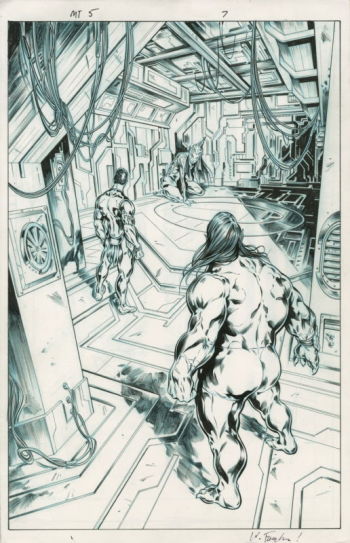 Image of MR. TERRIFIC #5 PUBLISHED INKED OA BY GIANLUCA GUGLIOTTA & SIGNED WAYNE FAUCHER