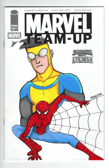 Image of Marvel Team-Up #14 Invincible and Spider-Man Sketch Cover