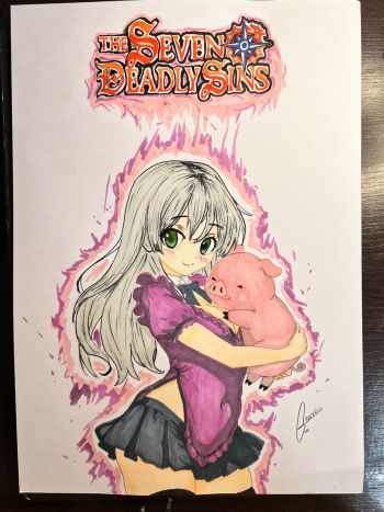 Image of The Seven Deadly Sins Elizabeth and Hawk. ART by Renato 