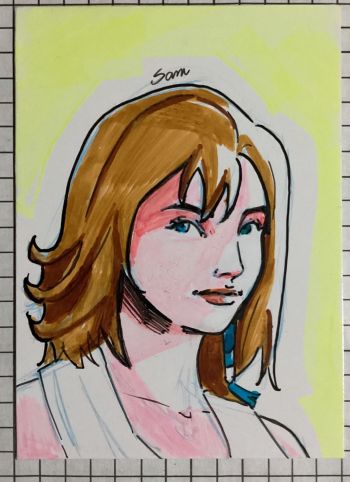 Image of Yuna, Final fantasy X - Personal Sketch Card 