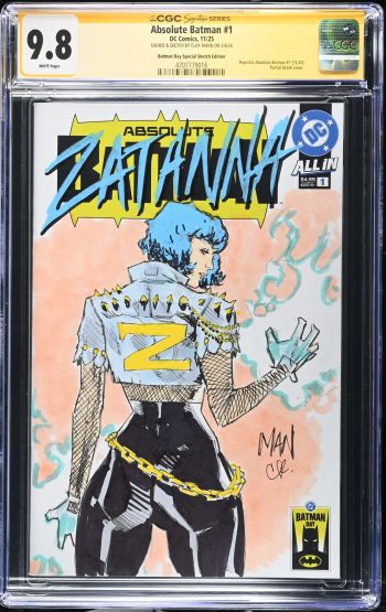 Image of Absolute ZATANNA  | CGC 9.8 | Signature Series SIGNED & SKETCH BY CLAY MANN ON 2/6/26