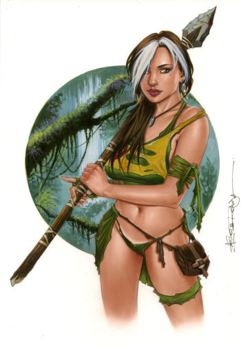 Image of Rogue Savageland  RM#006 Acrylic  Pinup by Alex Miranda
