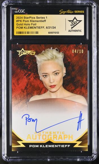 Image of 2024 StarPics Series 1 #PK Gold Holo Foil Signed by Pom Klementieff
