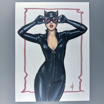 Image of Catwoman 9x12” Original Art Commission by Dijana Granov