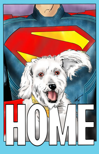 Image of Superman and Krypto 'Home' Illustration