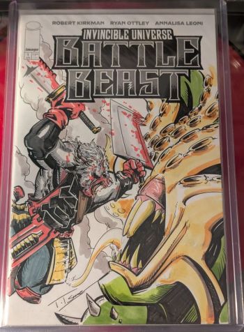 Image of x5 Battle Beast #1 Sketch Covers Signed by Tevin Issac and Ryan Ottley