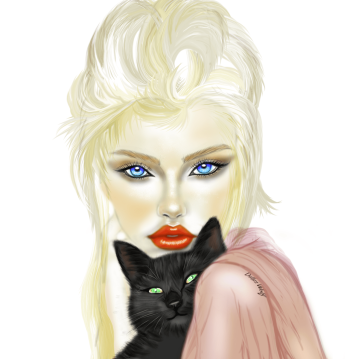 Image of Blondie & her Cat