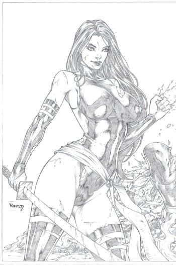 Image of Psylocke Pencil Art by Rivald Paiva